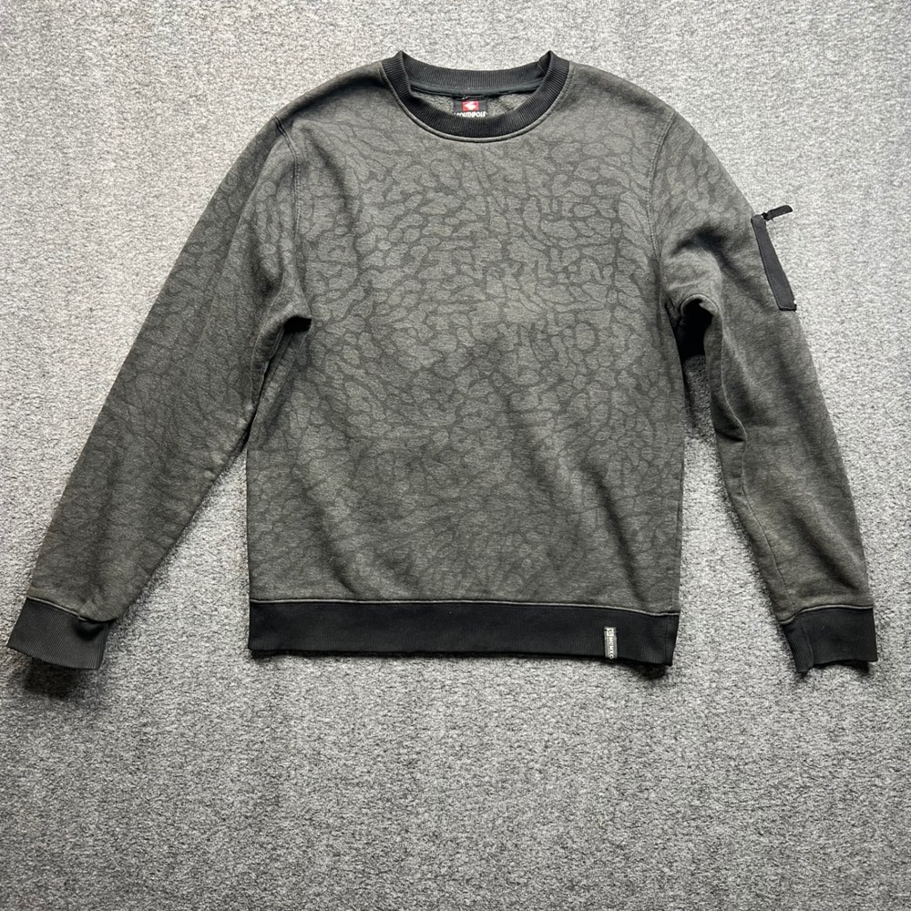Southpole Sweatshirt Mens Large Gray Elephant Print Crewneck Sleeve Y2k MCMXCI